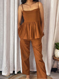Mocha Peplum Coord Set