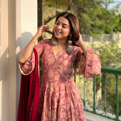 Aarohi Handblock Anarkali Set