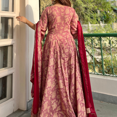 Aarohi Handblock Anarkali Set