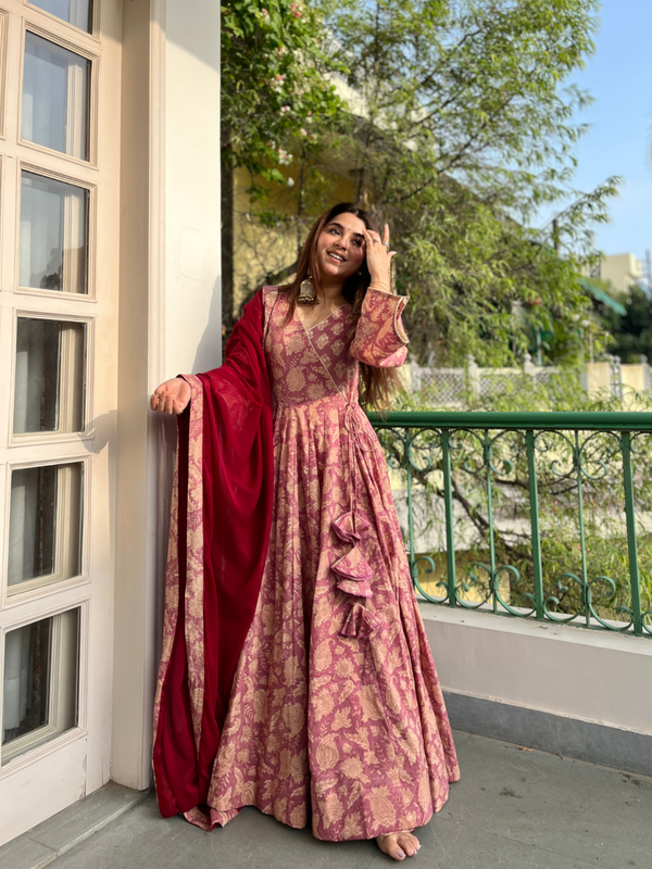 Aarohi Handblock Anarkali Set