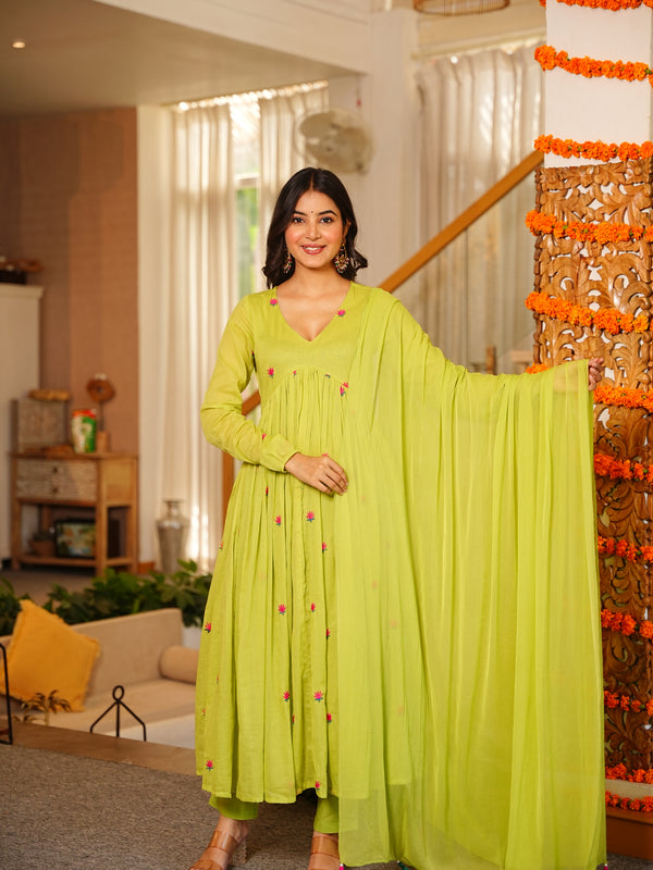 Kiwi Anarkali Set