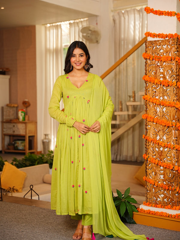 Kiwi Anarkali Set