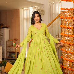 Kiwi Anarkali Set