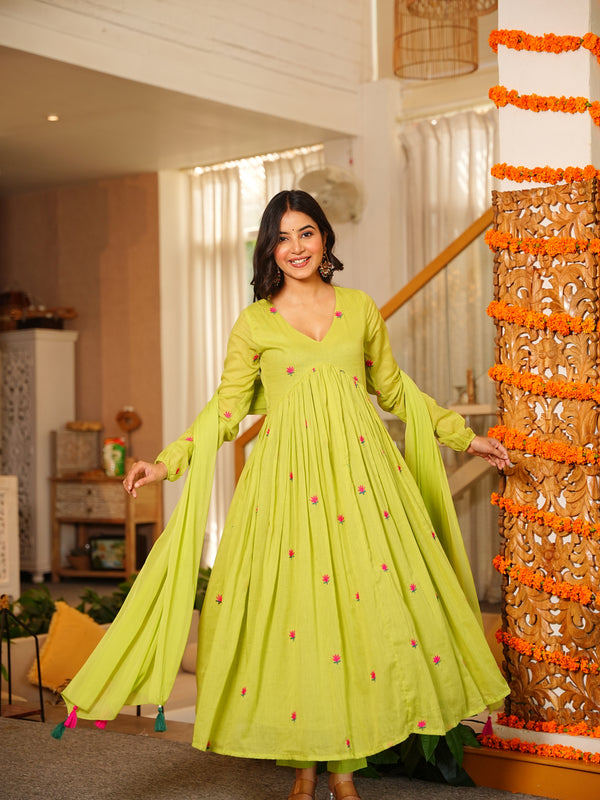 Kiwi Anarkali Set