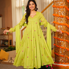 Kiwi Anarkali Set