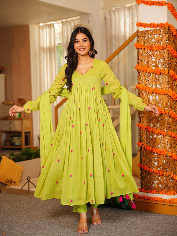 Kiwi Anarkali Set