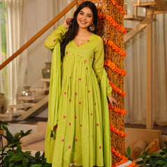 Kiwi Anarkali Set