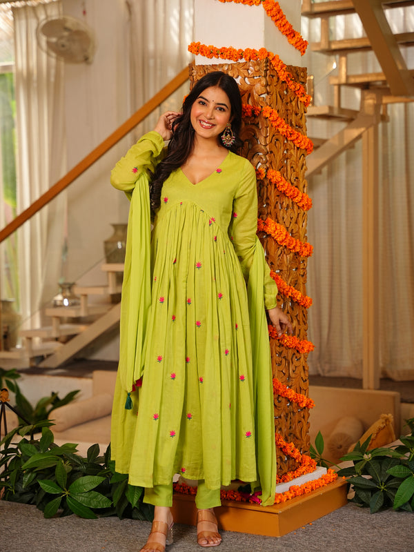 Kiwi Anarkali Set