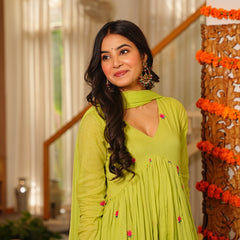 Kiwi Anarkali Set