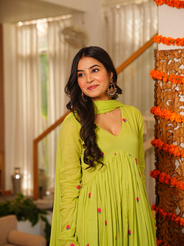 Kiwi Anarkali Set