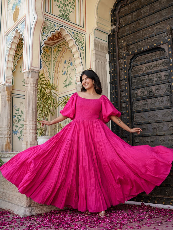 Fuchsia Glow Maxi Dress