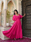 Fuchsia Glow Maxi Dress