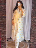 White Sunflower Kurta Set