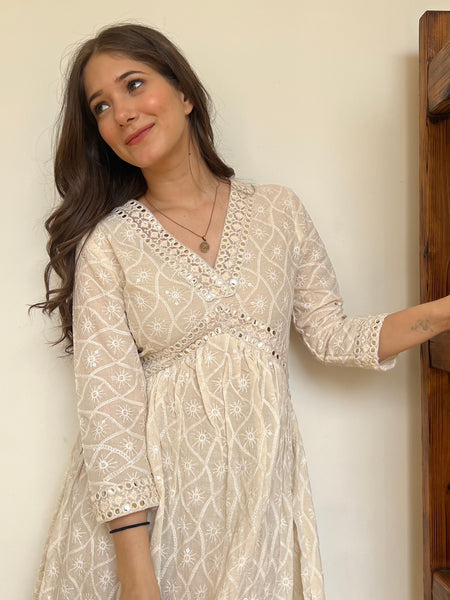 Ivory White Chikankari Dress