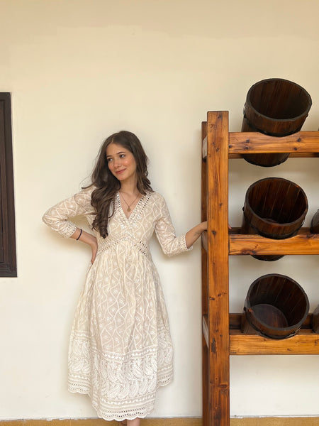 Ivory White Chikankari Dress